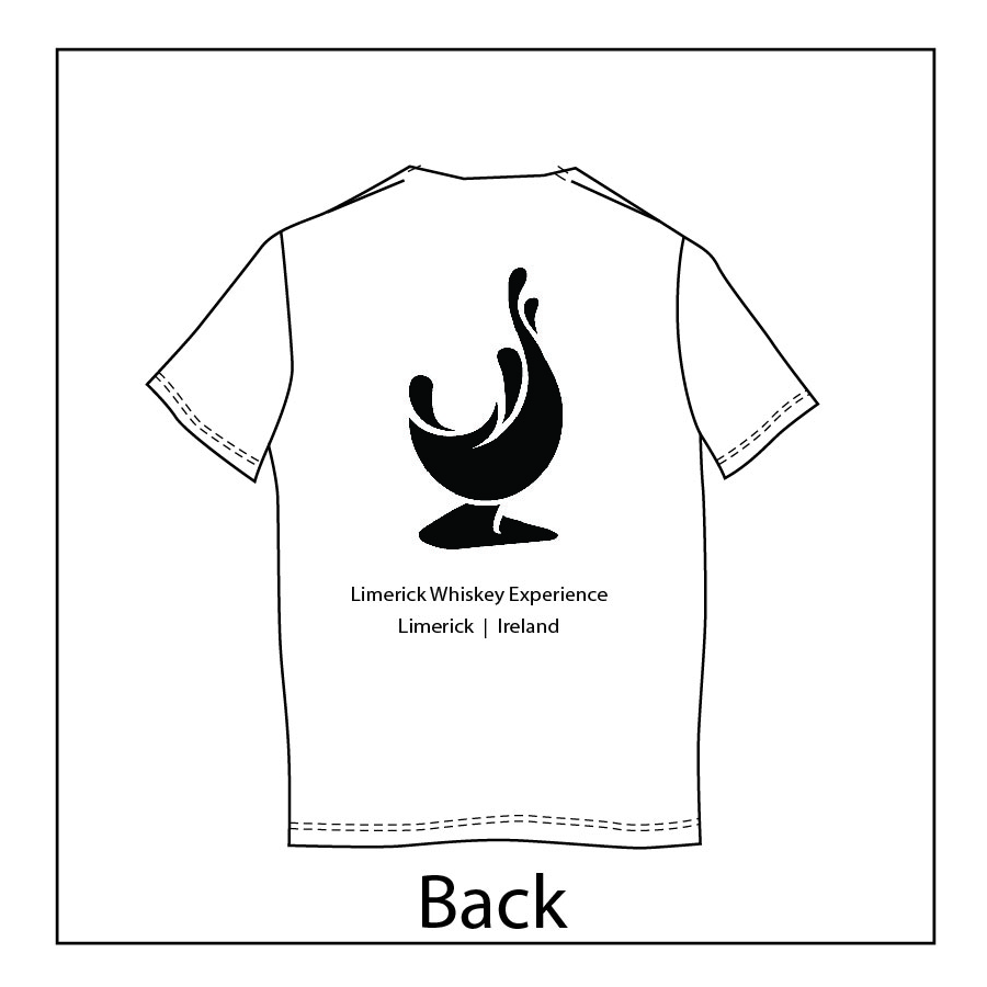 Back view of Limerick Whiskey Experience Branded Tee Shirt