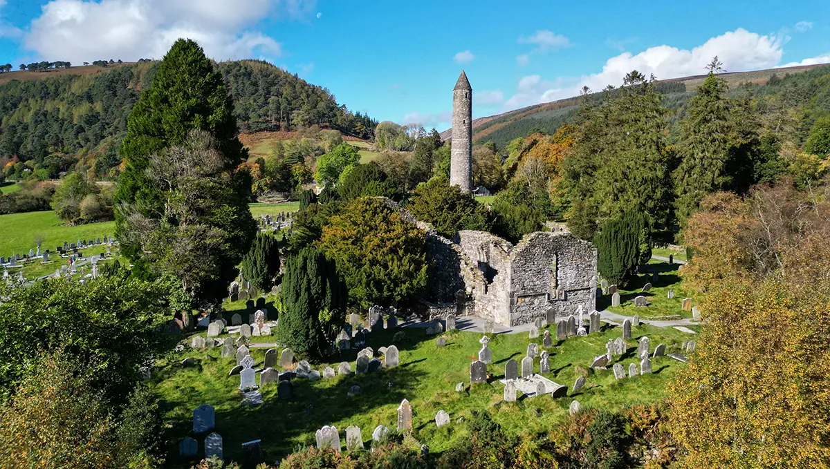 Aerial View, Glendalough Monastic site, County Wicklow